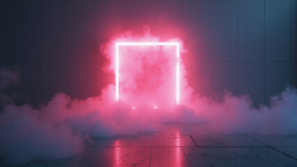 Wall Mural - abstract neon background. generative ai.