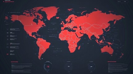 Flat Design World Map with Professional Aesthetics