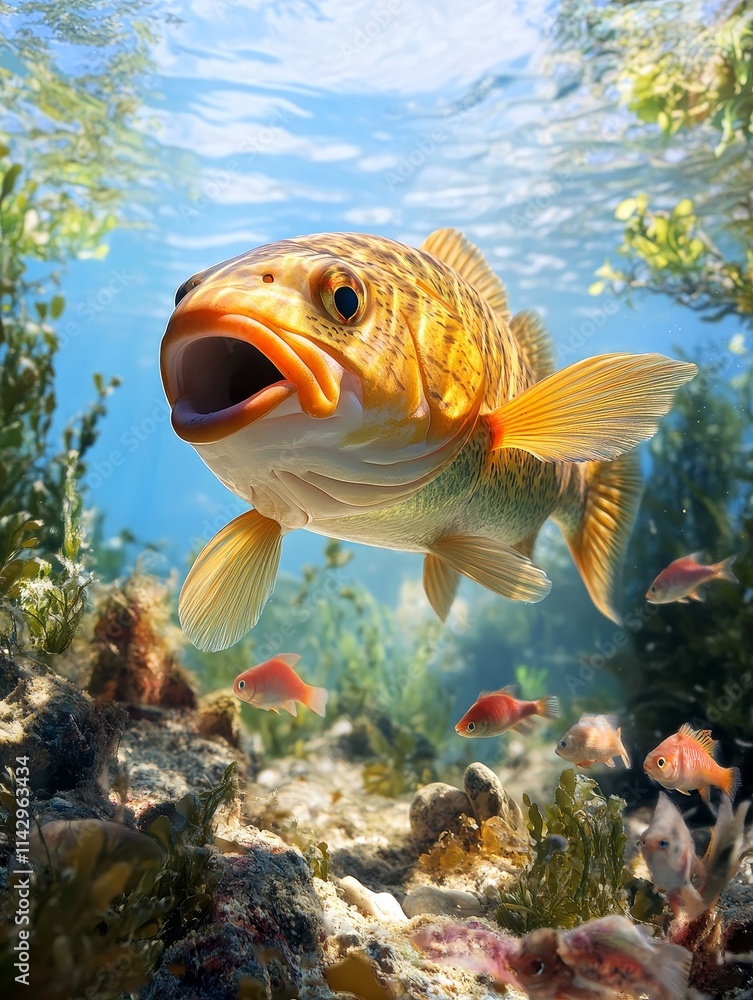 Observing Fish Bay Fish Count Marine Mat Observation Station - Underwater scene ...