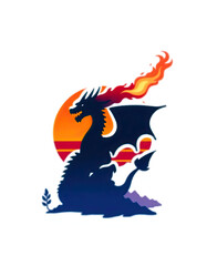 Wall Mural - Dragon on fire