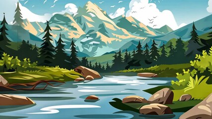 Canvas Print - cartoon landscape background