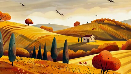 Canvas Print - cartoon landscape background