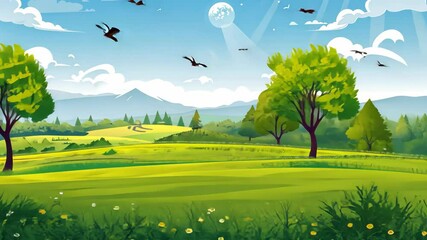 Canvas Print - cartoon landscape background