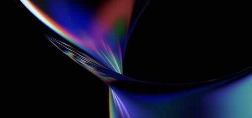 Wall Mural - abstract minimalist design, colorful glass shape, 3d render