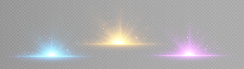 Fototapete - Abstract golden vertical glow. Bright explosion of light flickering rays on transparent background. Luxury style of light effect design. Vector