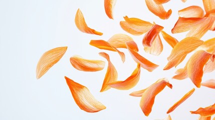 Wall Mural - A bunch of orange petals flying in the air