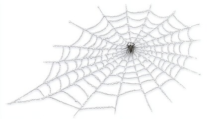 A spider sits in the center of a spider web