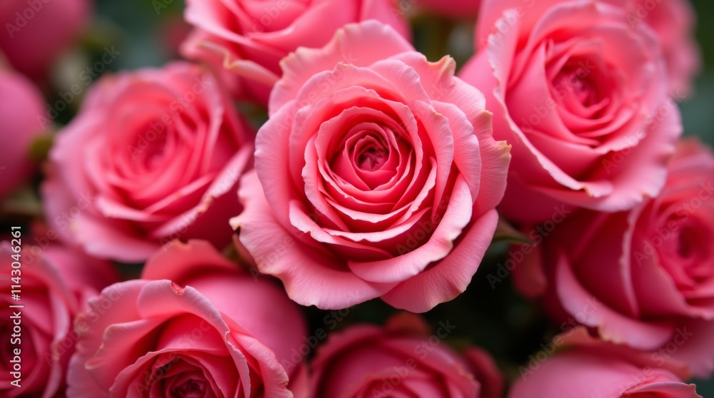 A close-up of blooming roses in various shades of pink and red, showcasing their velvety petals and intricate details, highlighting the beauty and elegance of these flowers.
