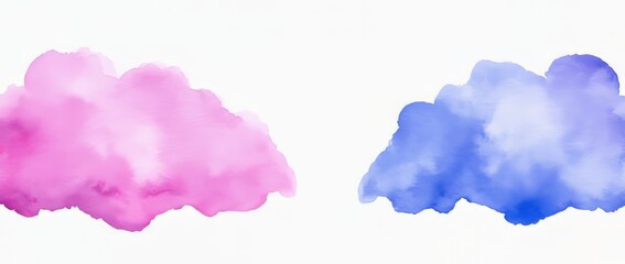 Wall Mural - a background featuring a gradient of purple, pink, and white hues, with a watercolor cloud texture.
