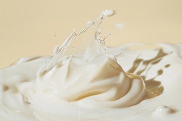 Canvas Print - Creamy white liquid splash creates a beautiful pattern