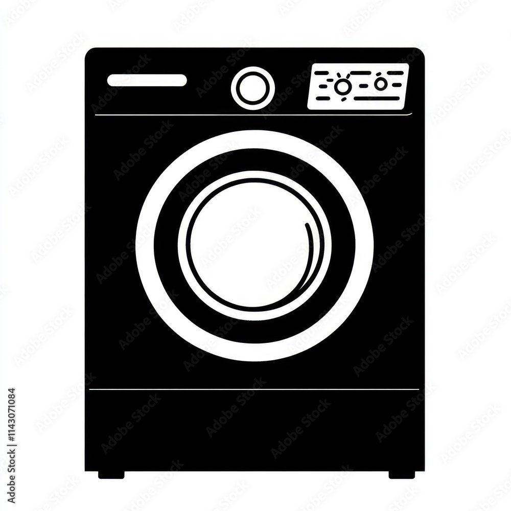Stylized Tumble Dry Symbol. Iconic Representation of Laundry Drying with a Circular Design