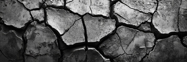 Detailed Closeup of Weathered Cracked Concrete Surface with Abstract Texture