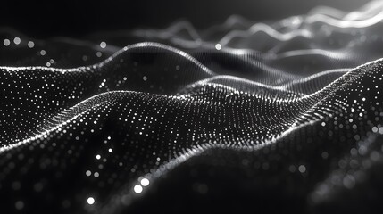 Connected dots and lines Concept of AI technology Digital data flow in motion Communication and technology network concept Picture rendered using 3D software
