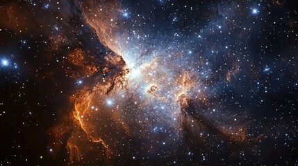 Fr Vast cosmic landscape filled with swirling galaxies, vibrant nebulae, and twinkling stars against a deep black sky.