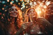 © Vasiliy - Success, people and dinner with toast, champagne and elegant team, party and celebration together. Friends, closeup and cheers for achievement, wine glasses and fine dining at gala event and luxury