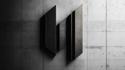 Wall Mural - minimalist monogram with bold geometric shapes and sleek lines.