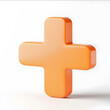 © ylarlin - 3d icons C4D rendering a simple vector logo with an orange plus sign on a white background simple shapes and lines and a cute minimalist style The design is suitabl