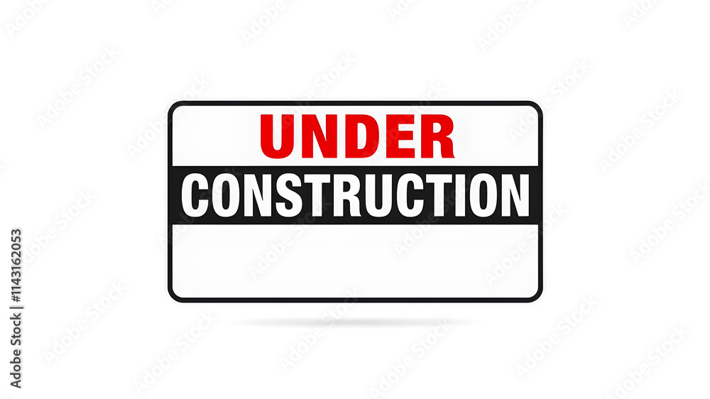 Ilustración de Stock Blank Under Construction Sign in White Background ...