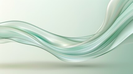 Poster - Immerse in the elegance of fluid lines and a soft gradient that harmonizes perfectly with a sleek glass wave design.