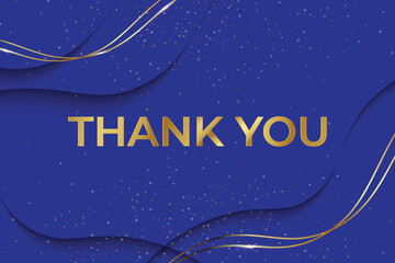 Wall Mural - thank you card template design with golden luxury background