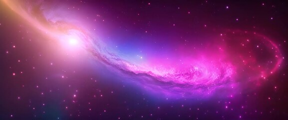 Wall Mural - Amazingly colorful galaxy in outer space, with swirling, sparkling stars, vibrant nebulae in pinks, blues, and purples, and a glowing, radiant core