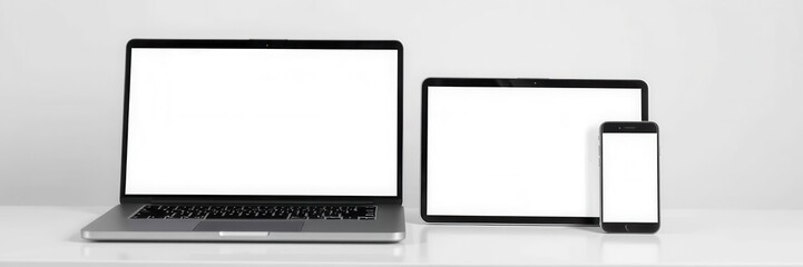 Laptop with web screen mockup showing website design, suitable for showcasing digital projects, laptop, device, display