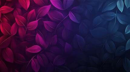 Leinwandbilder - Dark Gradient Leaf Texture with Pink and Black Tones for Elegant Background Design : Generative AI