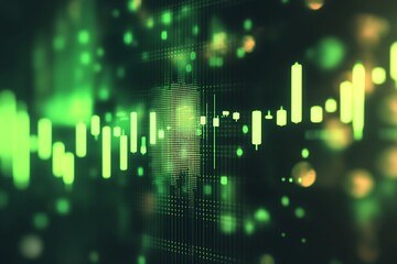 Leinwandbilder - Innovative Green Data Chart with Digital Financial Trends : Generative AI
