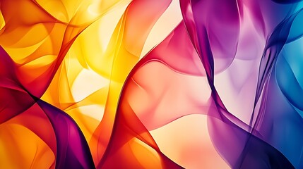 Leinwandbilder - Energetic Flow of Colorful Waves Creating Abstract Artistic Aesthetic : Generative AI