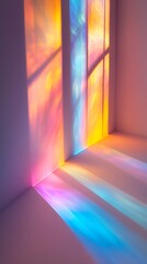 Poster - Prismatic Play of Radiant Colors Through Window Light : Generative AI
