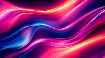 Poster - Beautiful Symphonic Waves of Red Blue and Purple in a Harmonious Flowing Abstract Art : Generative AI