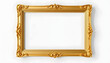 © SusDmi - antique gold picture frame isolated on transparent background, papercraft, with white tones