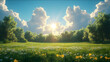 © maxwel - background 3d animation style sunny sky park