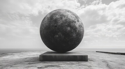 Wall Mural - astronomy sphere space monochrome.