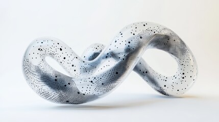Abstract 3D neural networks and binary code represent a quantum algorithm, isolated on a white background to symbolize advanced computing.