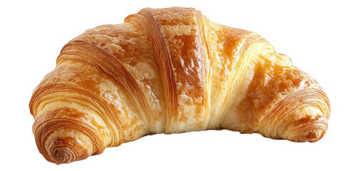 Wall Mural - a freshly baked croissant. with a golden brown crust and flaky layers. sits on a transparent background