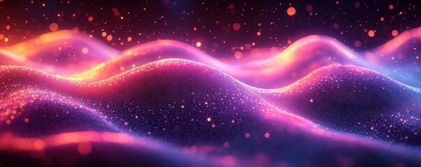 Leinwandbilder - Futuristic Digital Background Abstract Waves Light Flowing Data Visualization