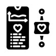 © sevector - health sensor wearable glyph icon vector. health sensor wearable sign. isolated symbol illustration
