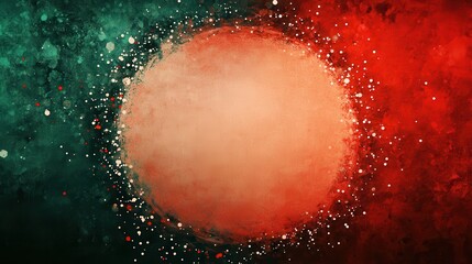 Wall Mural - red and green chrismas frame with space for text