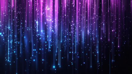 Poster - A vibrant digital background featuring cascading lights in pink and blue hues.