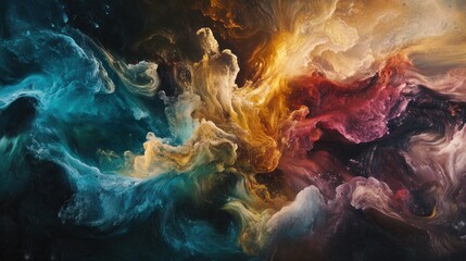 Poster - Abstract Cosmic Swirls of Color