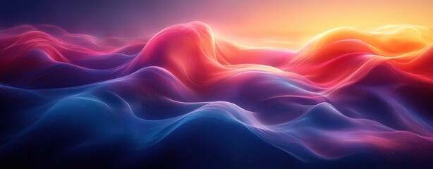 Poster - Futuristic Vibrant Color Wave Design Abstract 3D Background