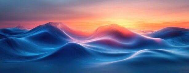 Aufkleber - Blue Waves Abstract Design Background for Modern Business Presentation