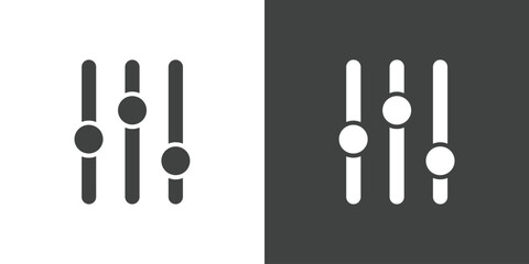 Adjustment flat glyph icon. Perfect pixel on white and black background