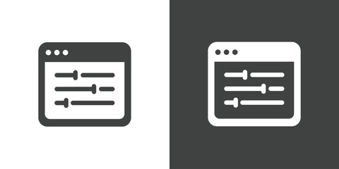 Adjustment flat glyph icon. Perfect pixel on white and black background
