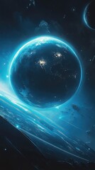 Wall Mural - celestial body glowing brightly in deep space
