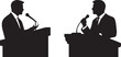 © Nazia - Silhouette of lawyer making a speech in the courtroom vector silhouette