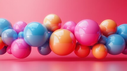 abstract 3d render of composition with colorful spheres modern background desig