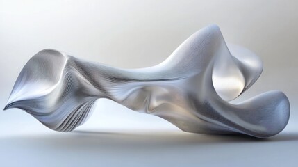 Fototapete - An abstract, flowing sculpture with smooth curves and a metallic sheen.