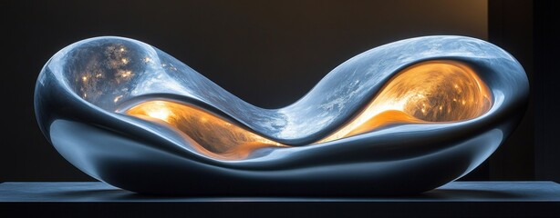 Aufkleber - Abstract Modern Minimalist Sculpture with Smooth Curves and Soft Lighting